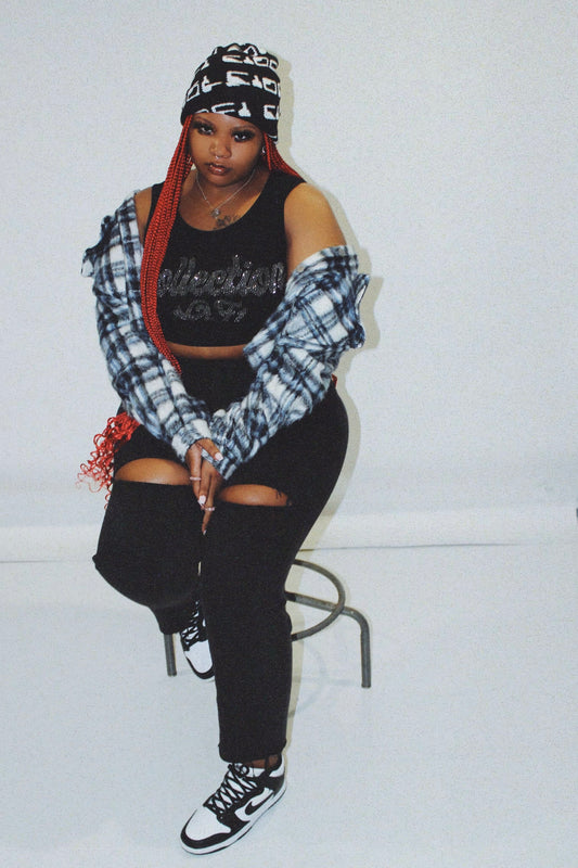 women's rhinestone collection crop tank